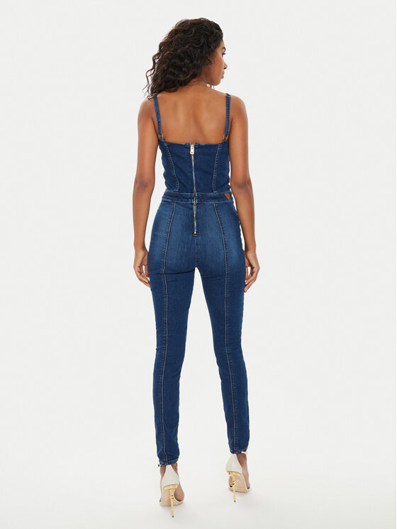 Guess Guess Kombinezon W4YD85 D5FU0 Granatowy Slim Fit