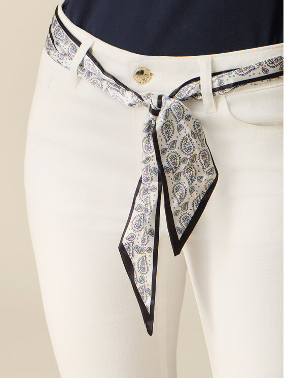 Oltre Oltre Spodnie materiałowe P713R009181N011 Biały Flare Fit