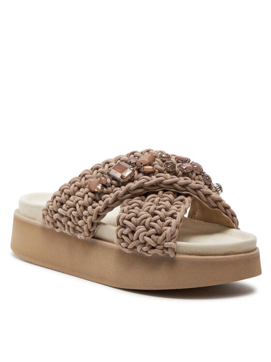 Inuikii Inuikii Natikači Woven Stones Platform 70103-106 Rjava
