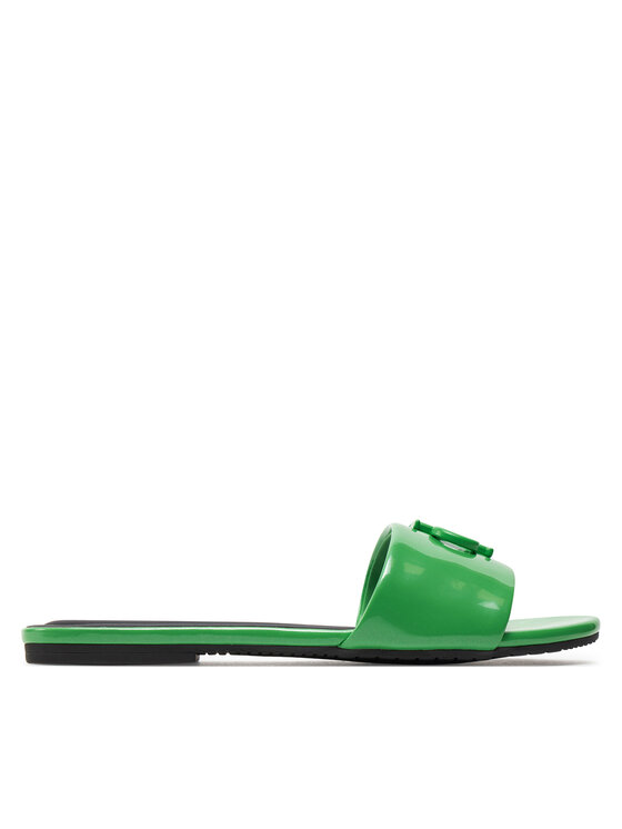 Şlapi Calvin Klein Jeans Flat Sandal Slide Mg Met YW0YW01348 Verde