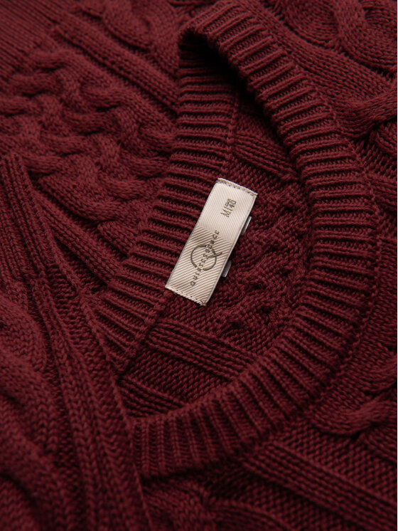 Ombre Ombre Sweter OM-SWSW-0173 Czerwony Regular Fit