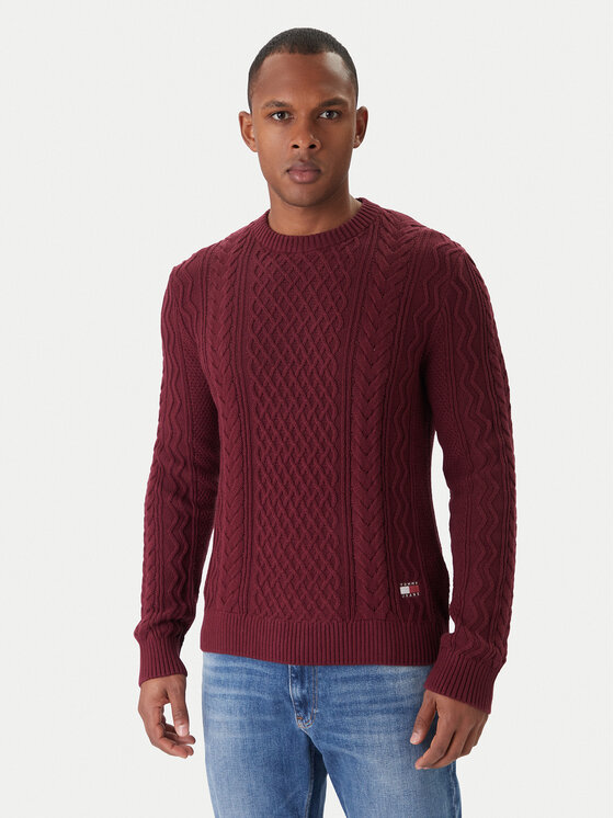 Tommy Jeans Tommy Jeans Svetr DM0DM22101 Červená Regular Fit