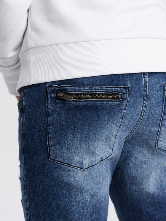 Ombre Ombre Jeansy OM-PADJ-0153 Modrá Fitting Fit