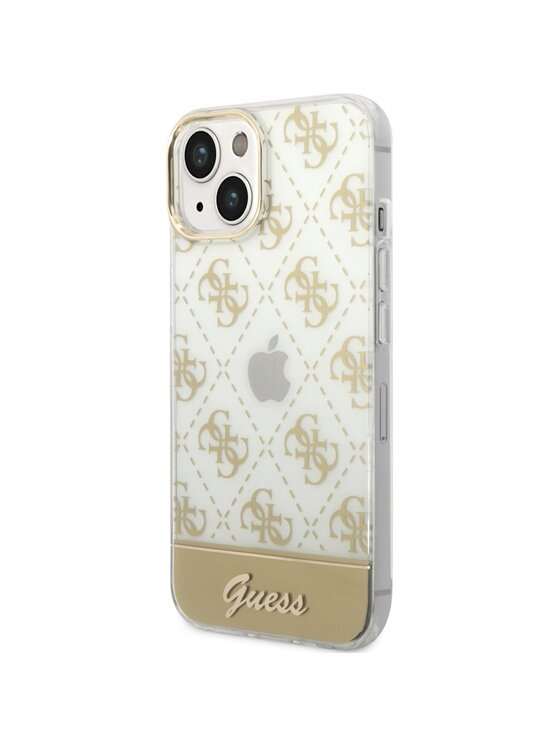 Guess Guess Etui na telefon 4G Pattern Script Złoty