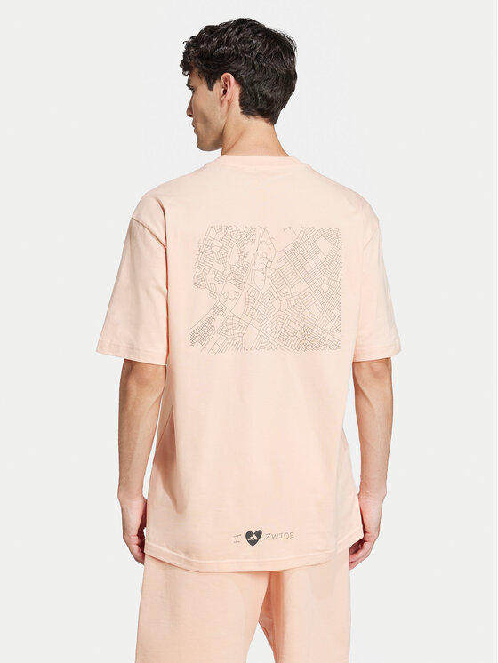 adidas adidas Majica Zwide Graphic JD5828 Koral Loose Fit