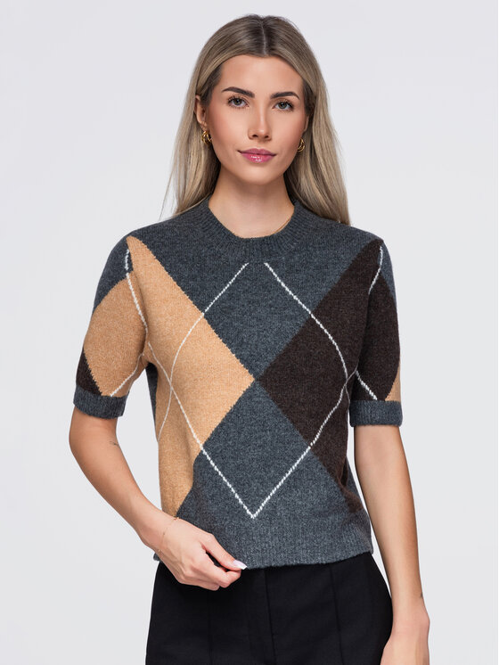 Ombre Ombre Svetr OW-SW-E0037 Šedá Regular Fit