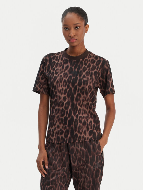adidas Tricou Seasonal Essentials Leopard Print JZ0200 Maro