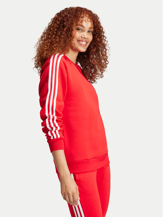 adidas adidas Mikina Essentials 3-Stripes IY1704 Červená Regular Fit