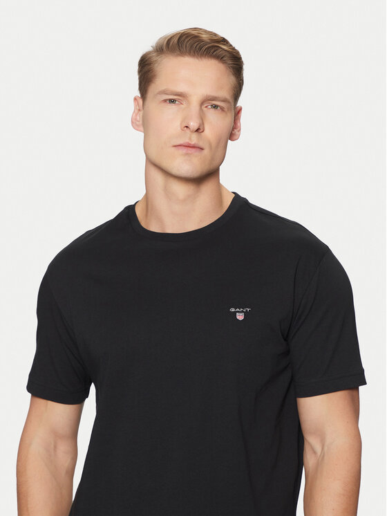 Gant Gant T-Shirt Original Shield 2003295 Czarny Regular Fit