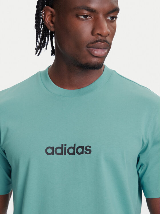 adidas adidas T-shirt Essentials Linear JX5707 Turchese Regular Fit