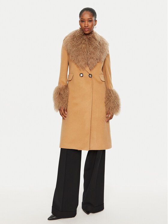 YES LONDON YES LONDON Palton de iarnă CD1202/MON/COL Maro Regular Fit