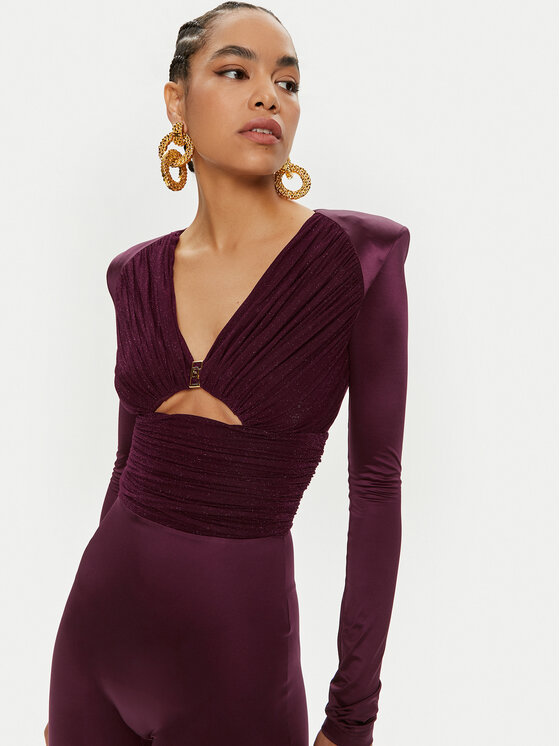 Elisabetta Franchi Elisabetta Franchi Kombinezon TU-019-46E2 Bordowy Slim Fit