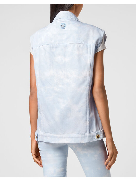 PHILIPP PLEIN PHILIPP PLEIN Kamizelka 30434 Niebieski Regular Fit