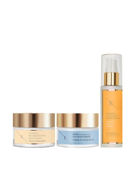 Krem na dzień Erthskin London, WITAMINA C ELIXIR SERUM + Witamina C Bio Rozświetlający krem ​​nawilżający + SPF krem ​​na dzień