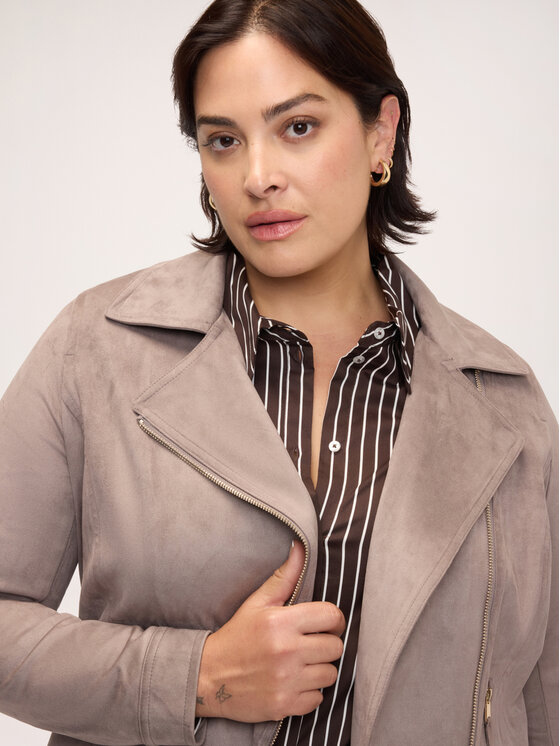 Fiorella Rubino Fiorella Rubino Kurtka z imitacji skóry R356T001349N013 Szary Slim Fit