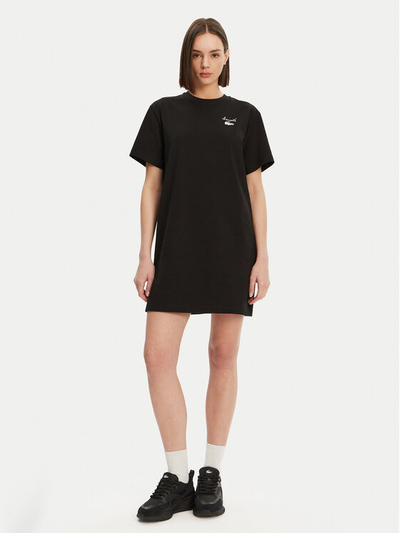 Lacoste Lacoste Sukienka codzienna EF9573 Czarny Regular Fit