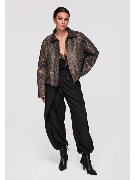 Ombre Ombre Kurtka przejściowa OW-JANP-0113 Brązowy Loose Fit