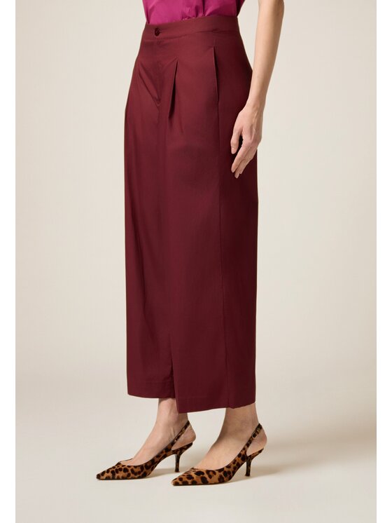 Oltre Oltre Pantaloni di tessuto P085R108719N036 Bordeaux Baggy Fit