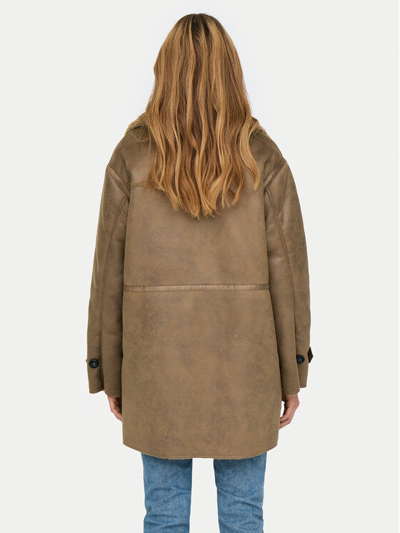 ONLY ONLY Ovčje usnje Ylva 15322402 Rjava Regular Fit