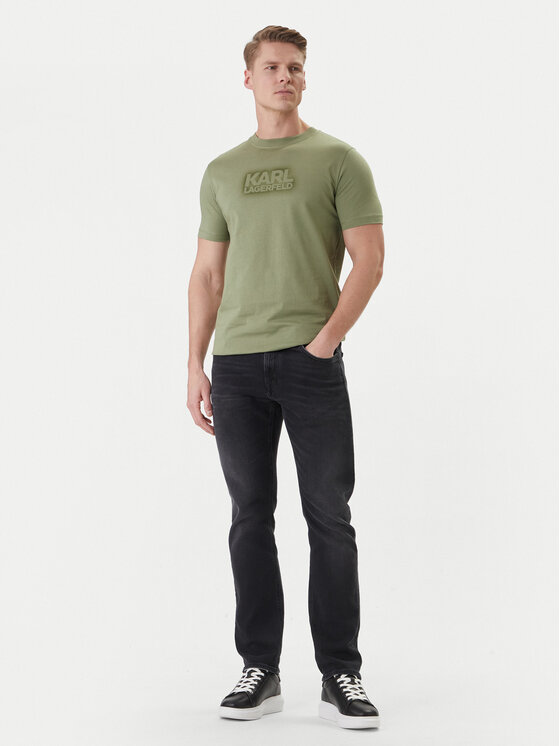 KARL LAGERFELD KARL LAGERFELD Tričko 755060 562242 Zelená Regular Fit