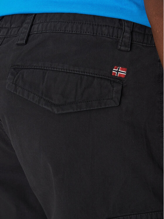 Napapijri Napapijri Шорти от плат N-Deline NP0A4HOT Черен Regular Fit