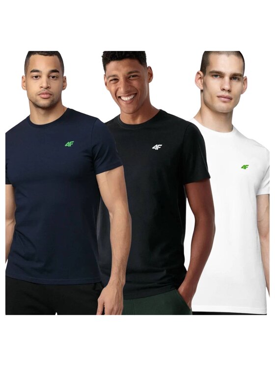4F 4F Súprava tričiek 4FWSS25TTSHM3965-90S Farebná Regular Fit