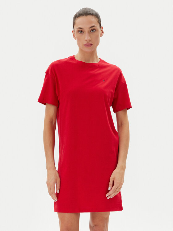 Tommy Hilfiger Tommy Hilfiger Noční košile UW0UW05767 Červená Regular Fit