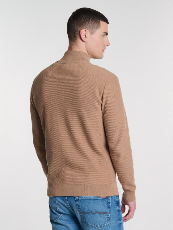 BIG STAR BIG STAR Sweter ADAL_802_160 Brązowy Basic Fit