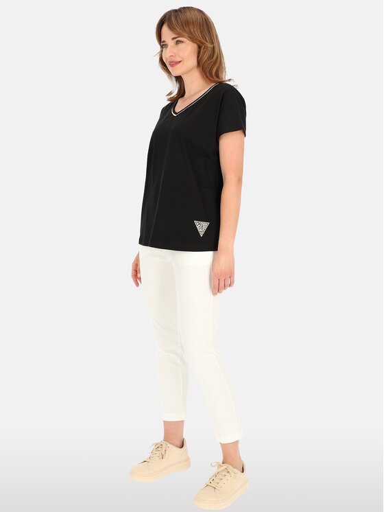 Perso Perso T-Shirt TCE241000F Czarny Regular Fit