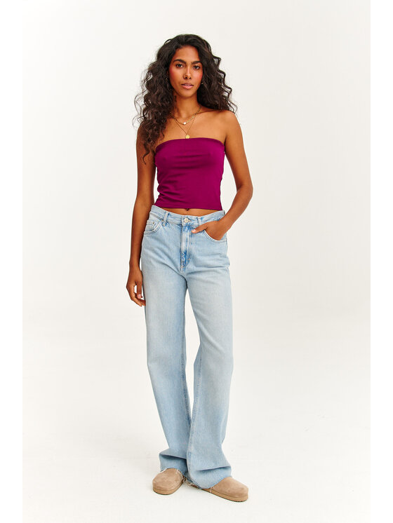 NAOKO NAOKO Top Infinity Granita Bordowy Regular Fit