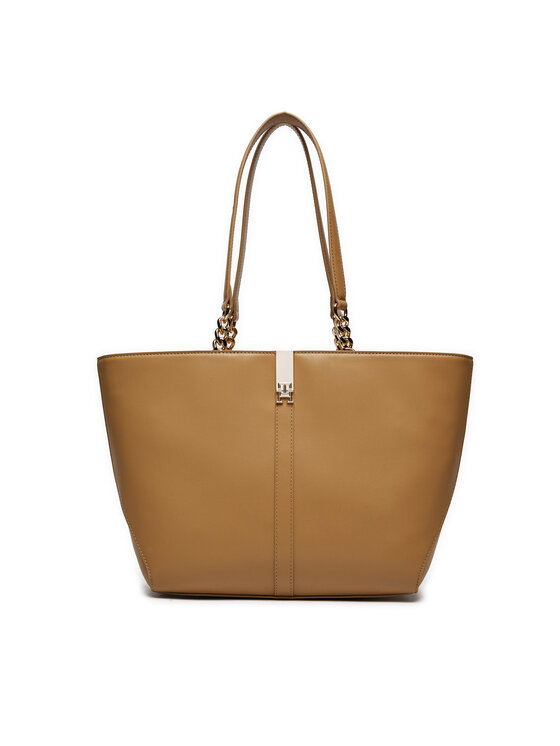 Geantă Tommy Hilfiger Heritage Tote AW0AW16321 Maro