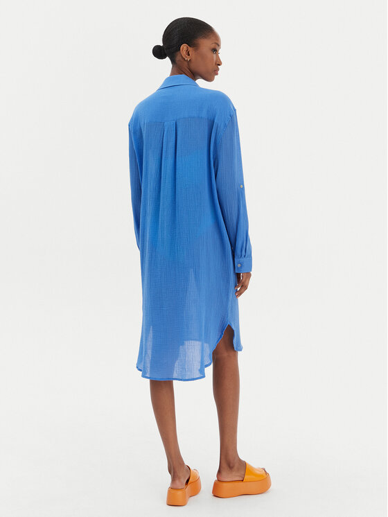 Seafolly Seafolly Košulja Crinkle 55536-CU Plava Relaxed Fit