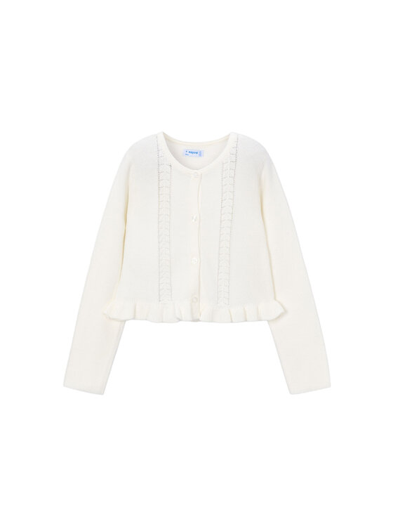 Mayoral Mayoral Pletena jopica 3383 Écru Regular Fit