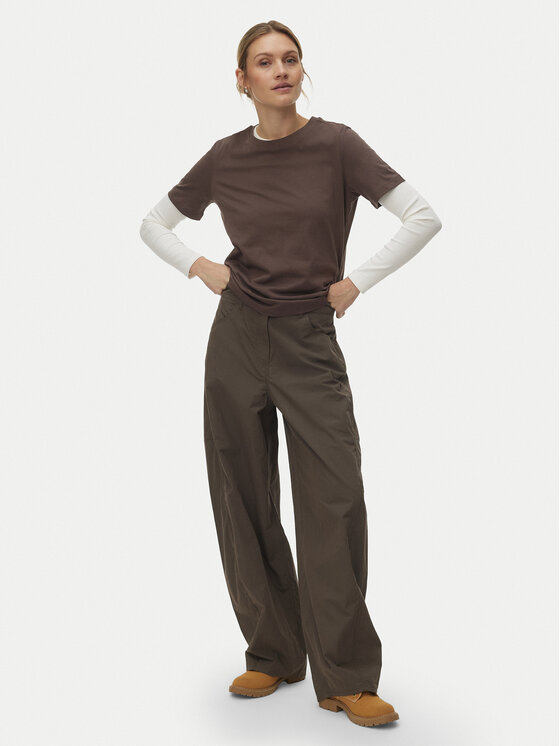 Vero Moda Vero Moda Tričko Paulina 10316991 Hnedá Regular Fit