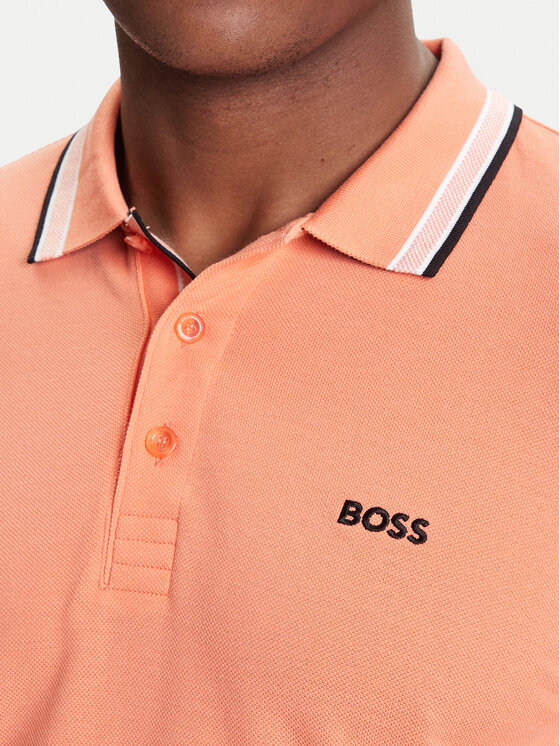 BOSS Boss Тениска с яка и копчета Paddy 50469055 Оранжев Regular Fit