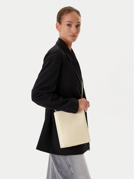 Calvin Klein Torebka Line Ns Crossbody Lth Bag LV04F3005G Biały