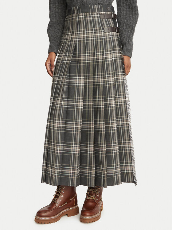 Weekend Max Mara Weekend Max Mara Midi sijonas Prisma 2625106092 Pilka Regular Fit
