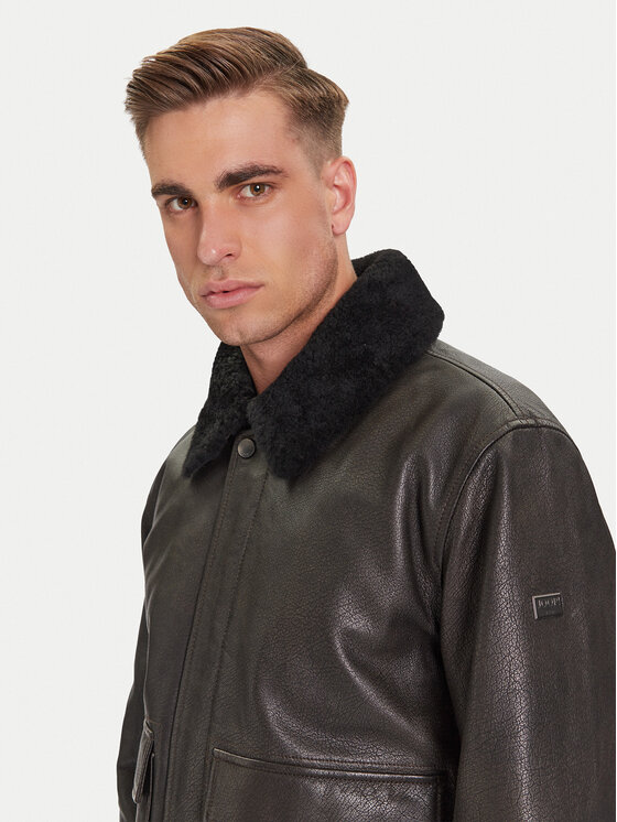 JOOP! JOOP! Geacă de piele Falko 80000864 Gri Regular Fit