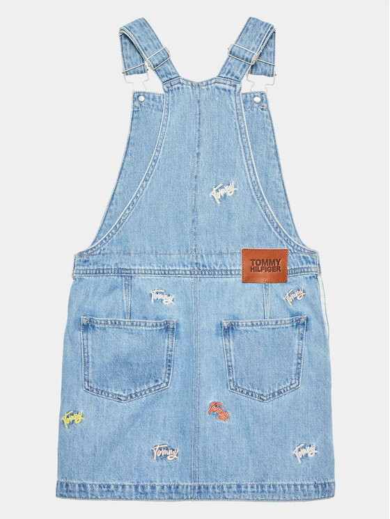 Tommy Hilfiger Tommy Hilfiger Džínové šaty Dungaree KG0KG07194 D Modrá Regular Fit