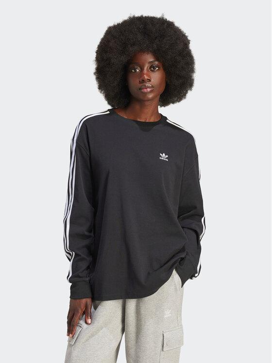 adidas Blūze 3-Stripes IU2412 Melns Oversize