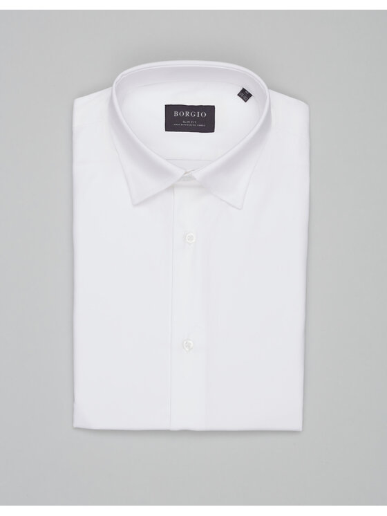 Borgio Borgio Koszula modigliana_00536 Biały Slim Fit