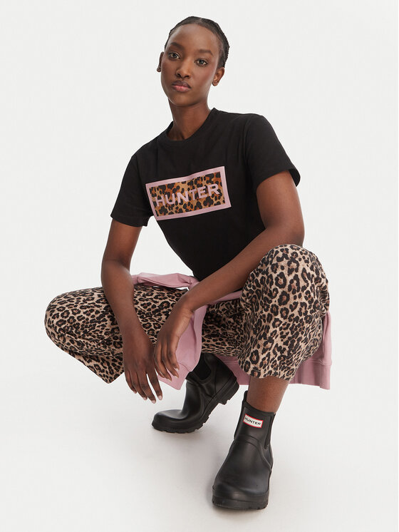 Hunter Hunter Marškinėliai Essentials HARW0011261 Juoda Regular Fit