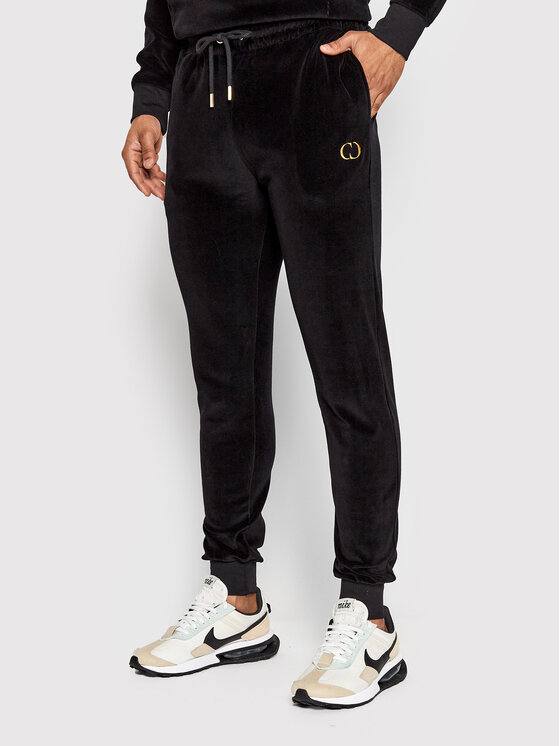 Criminal Damage Spodnji del trenirke Velour Jogger VJBV22 Črna Regular Fit
