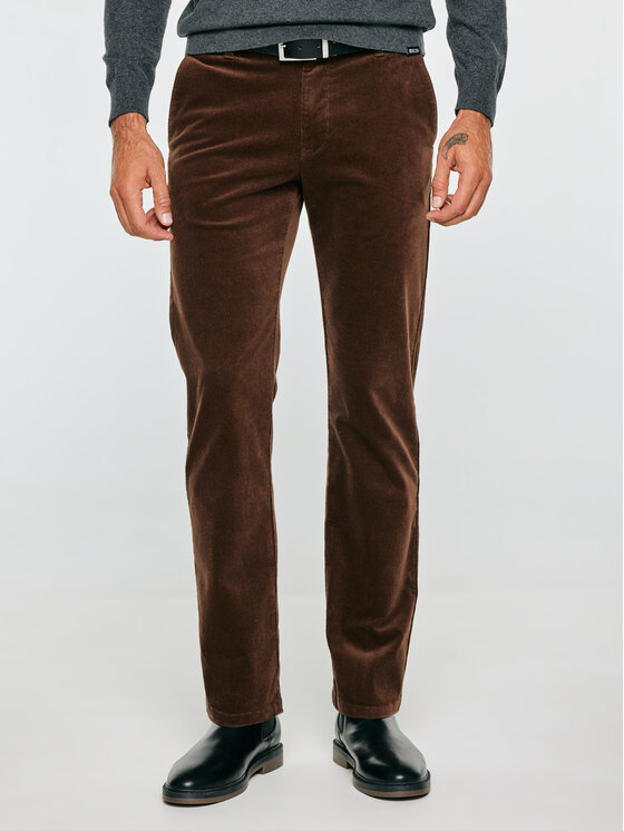 BIG STAR BIG STAR Chinosy TREVISEY Brązowy Basic Fit