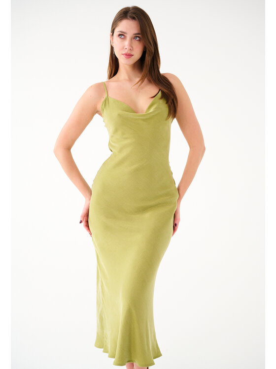 Leimann Leimann Sukienka koktajlowa Claudia Zielony Slim Fit