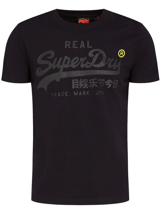 Superdry Superdry T-Shirt VL Tonal Tape Tee M1000112A Czarny Regular Fit