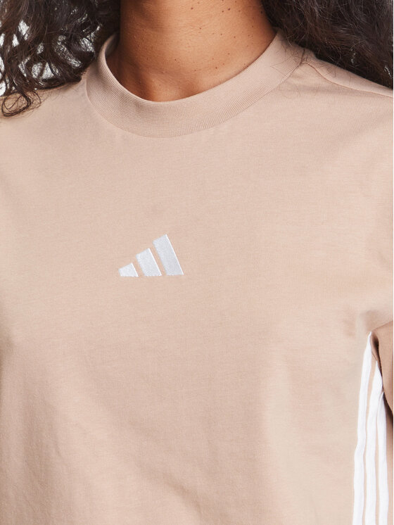 adidas adidas Tričko Essentials 3-Stripes JX7616 Béžová Regular Fit