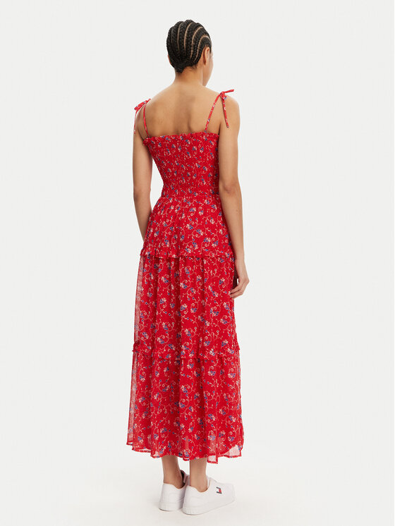 Tommy Jeans Tommy Jeans Rochie de vară DW0DW20339 Roșu Regular Fit