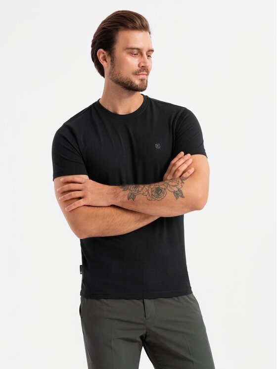 Ombre Ombre Komplet t-shirtów Z101 Czarny Slim Fit