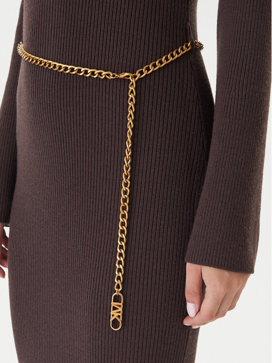 MICHAEL Michael Kors MICHAEL Michael Kors Džemper haljina MF5835G4VR Smeđa Slim Fit